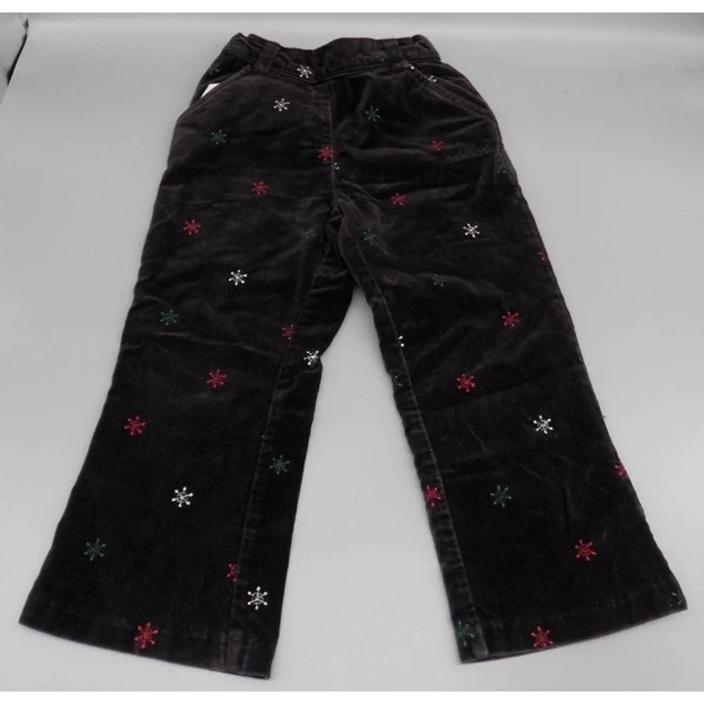 Vintage OshKosh Velvet Holiday Pants 4T Velour Snowflakes